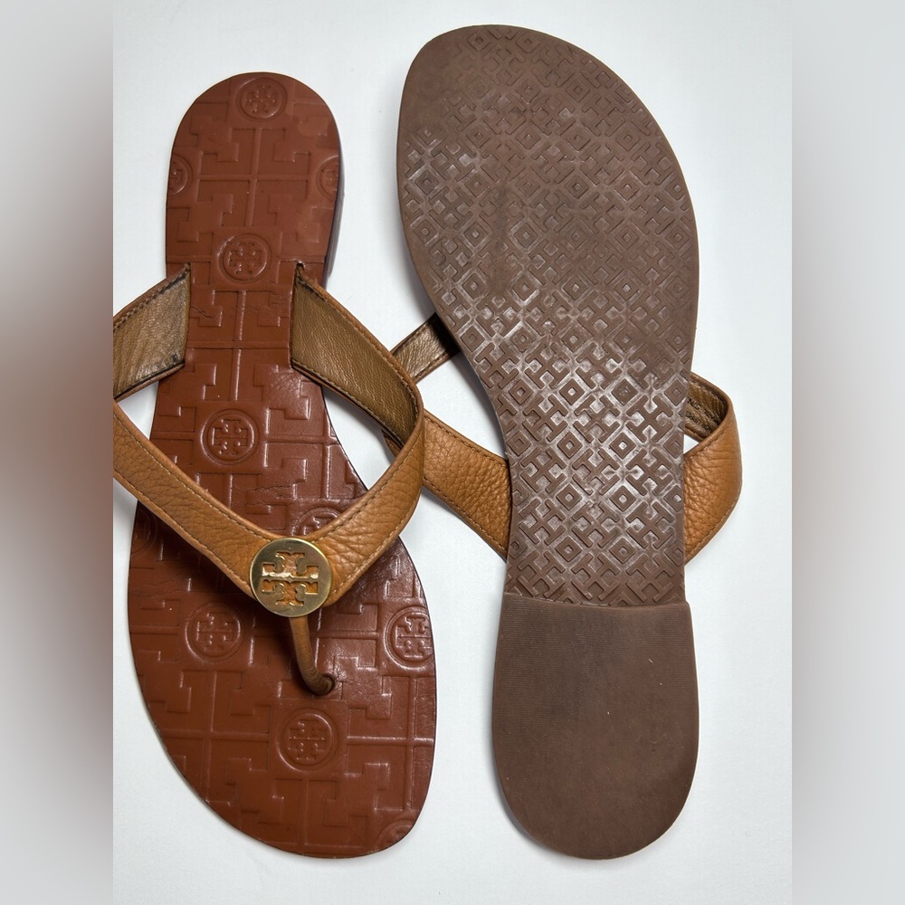 Tory Burch Thora Thong Sandals, Signature Logo Medallion, 100% Leather Size 9 - Picture 12 of 12